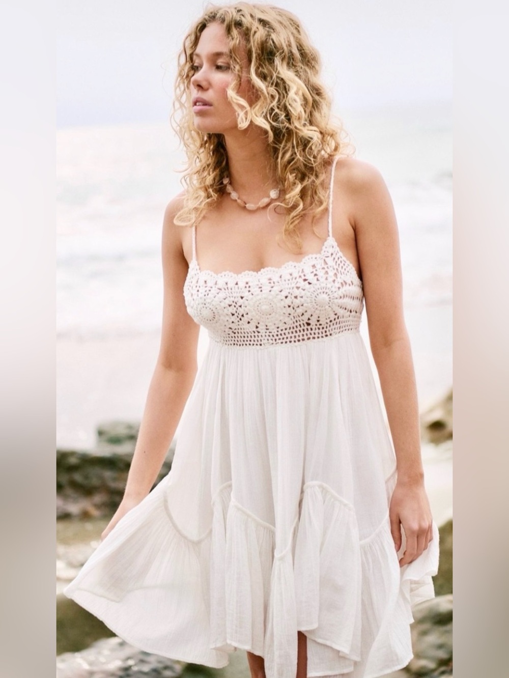 NWT FREE PEOPLE SANDOLL Cotton mini Dress 
Color Clean Ivory
size small
SOLD OUT